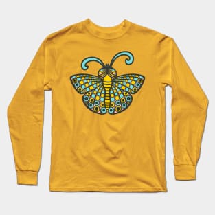 RETRO BUGS BUTTERFLY Cute Friendly Graphic Cartoon Bug - UnBlink Studio by Jackie Tahara Long Sleeve T-Shirt